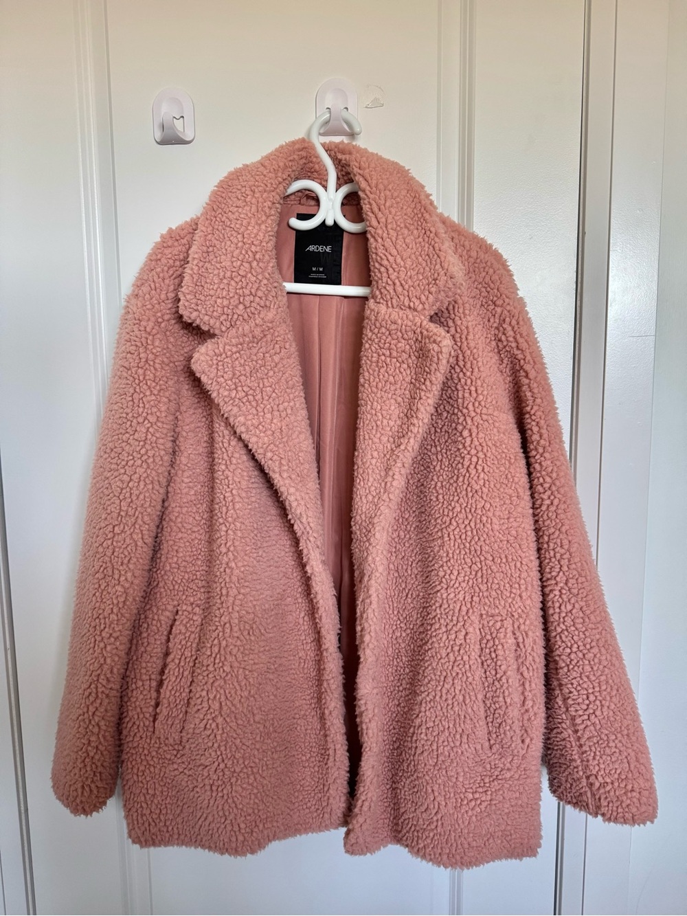 Ardene Dusty Rose Teddy Coat